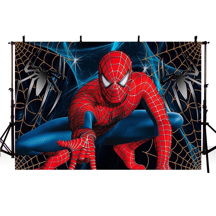 Spiderman photographie toile de fond Superman garçon enfants fête d'anniversaire arrière-plan bannière Photo Studio toile de fond Photo accessoire