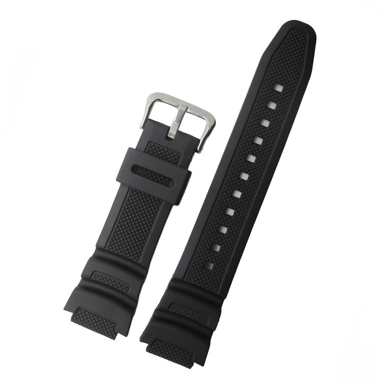 Byt ut 18mm klockarmband för casio ae -1000w aq -s810w w -s200h svart silikagel med verktygsband