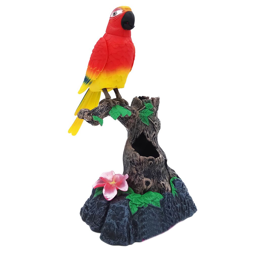 Cute Electronic Talking Bird Toys Moving And Sound Record Speaking Parrot Talking Toys For Children Home Decoration: Red