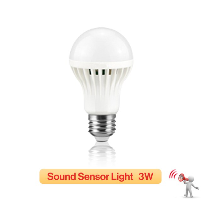 LED Smart Sensor Bulb 3W 5W 7W PIR Motion Sensor Light AC220V LED Infrared Human Body Sound Light E27 Corridor Smart Light: 3W / warm white