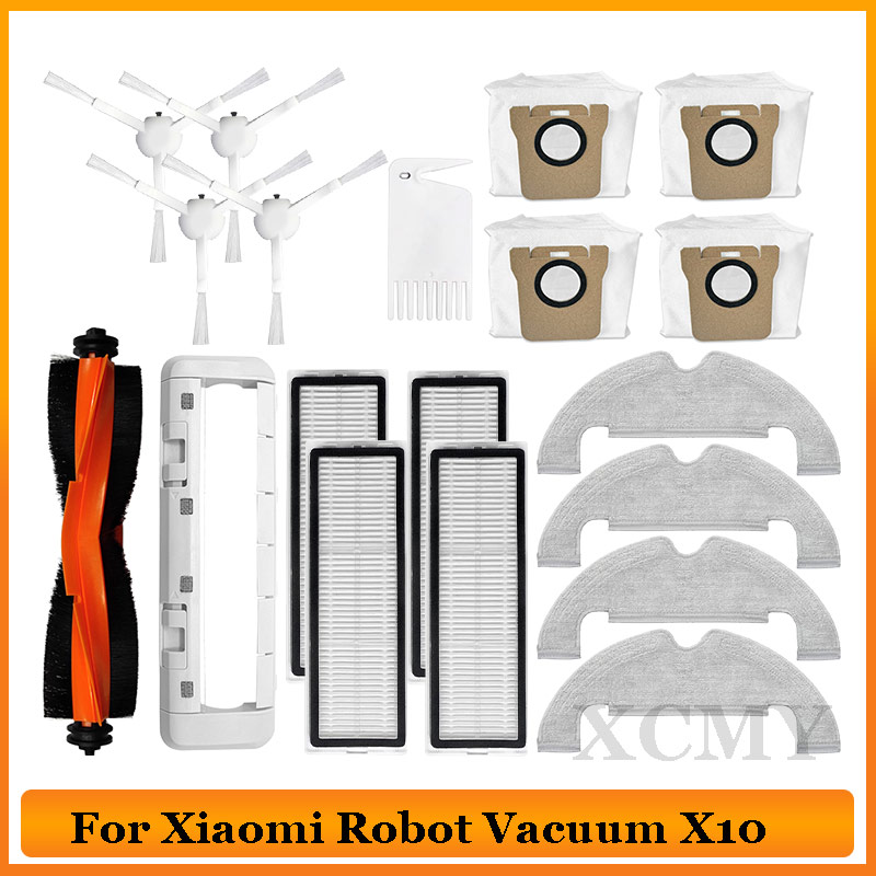 Piezas de Robot aspirador Xiaomi X10, Cepillo Lateral principal, filtro Hepa, paño de mopa, bolsa de polvo, accesorios de repuesto