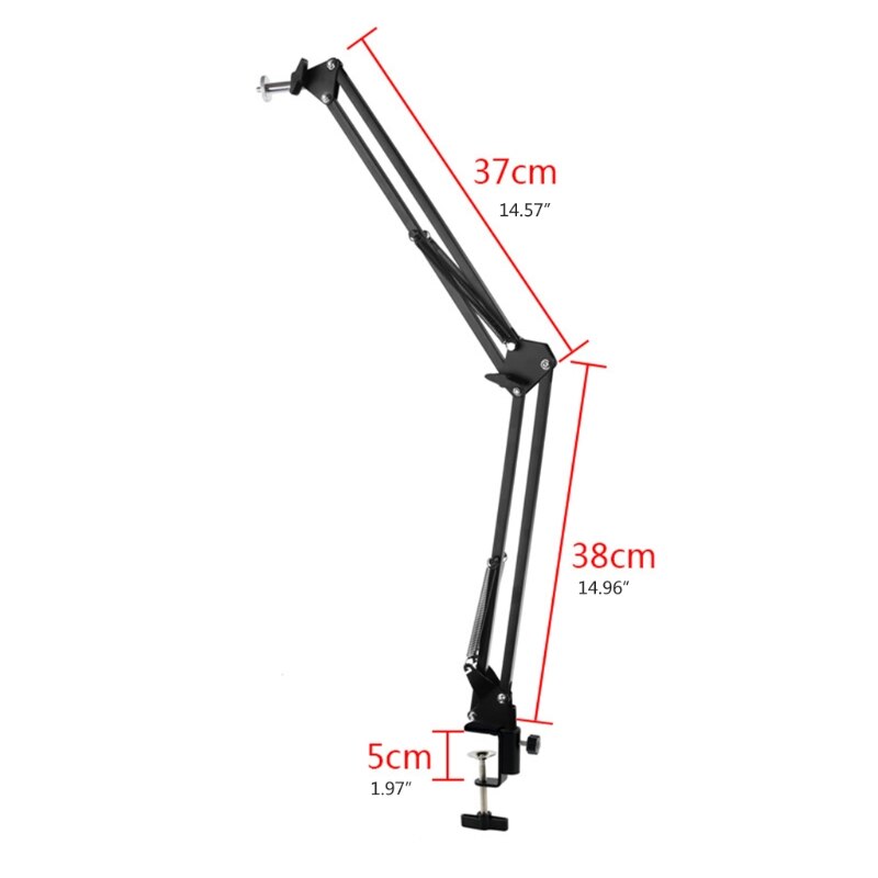 Overhead Tripod Mount Metal Flexible Over Head Arm with Phone Holder Camera Webcam Ring Light Video Recording Use