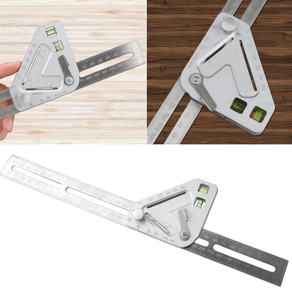 Multifun DIY Precise Stainless Steel Measuring Tools Aluminium Combination Mobile Square Workshop Hardware Angle Spirit Level