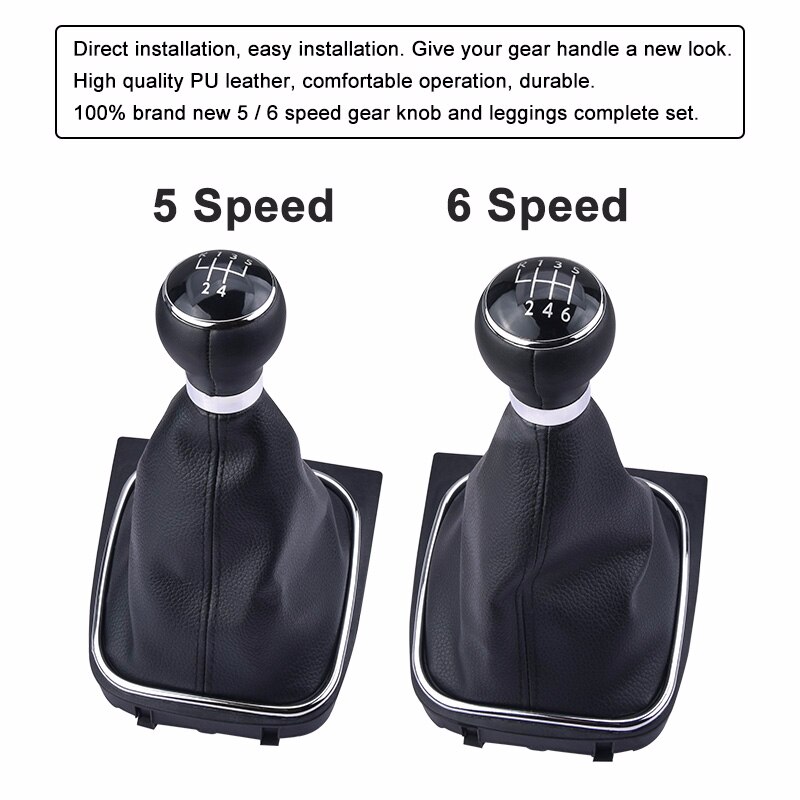 Speedwow pu läder bil växelspak växelspak damask dammskydd för vw golf 5 6 jetta  mk5 05-10 sagitar  mk6