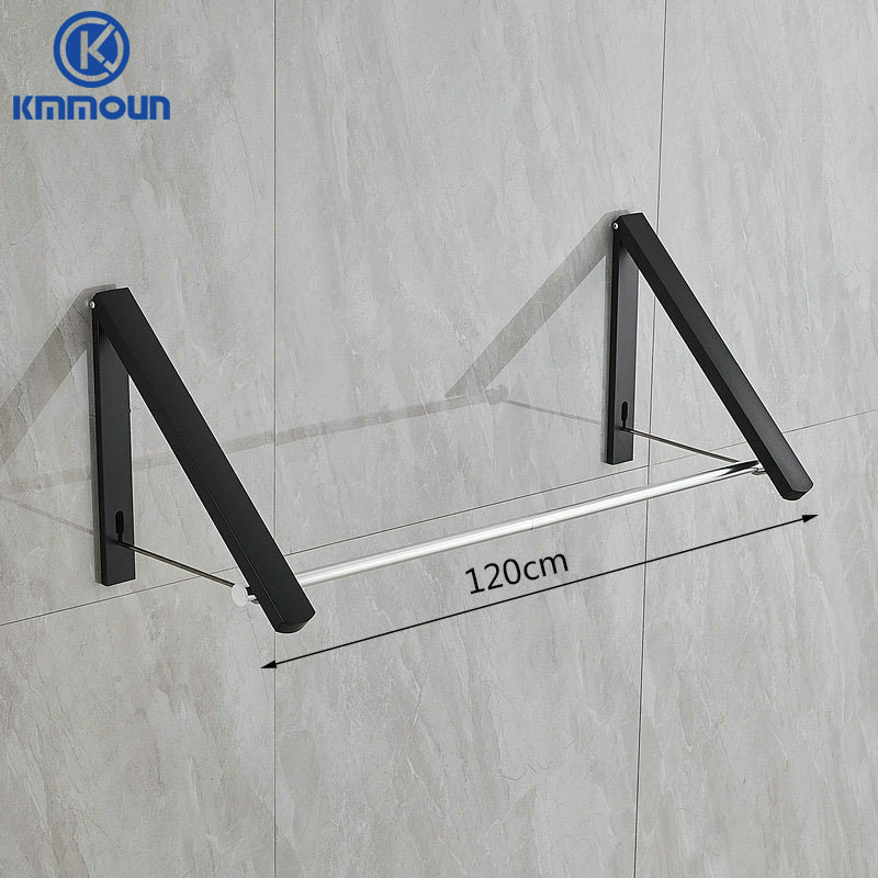 Wandgemonteerde Wasdroger, Opvouwbare Kledingrail Aluminium Stabiliseert Kledinghanger Droogrek Voor Slaapkamer Badkamer Kmmoun: MULTI