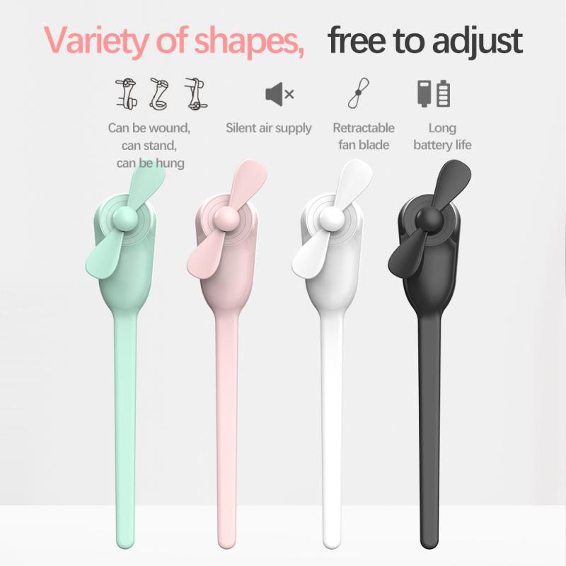 Podręczny mini wiatrak przenośny mały wentylator wąż uchwyt USB ładowanie mini elastyczny wentylator robić wózka dziecięcego fotelik samochodowy stół biurkowy: Pomarańczowy