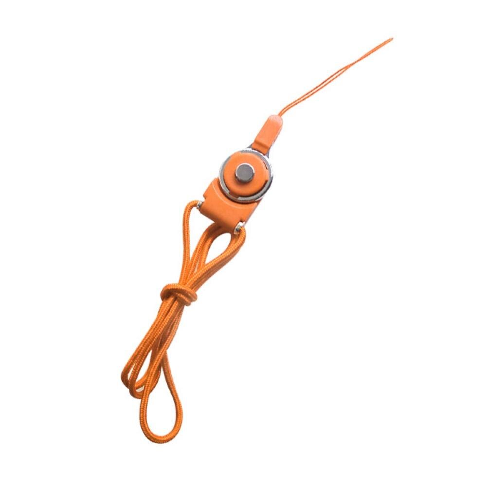 Universele Mobiele Telefoon Bandjes Afneembare Roterende Gesp Gevlochten Lange Telefoon Geval Lanyard Riem Vinger Houder Hals Opknoping Touw: Oranje