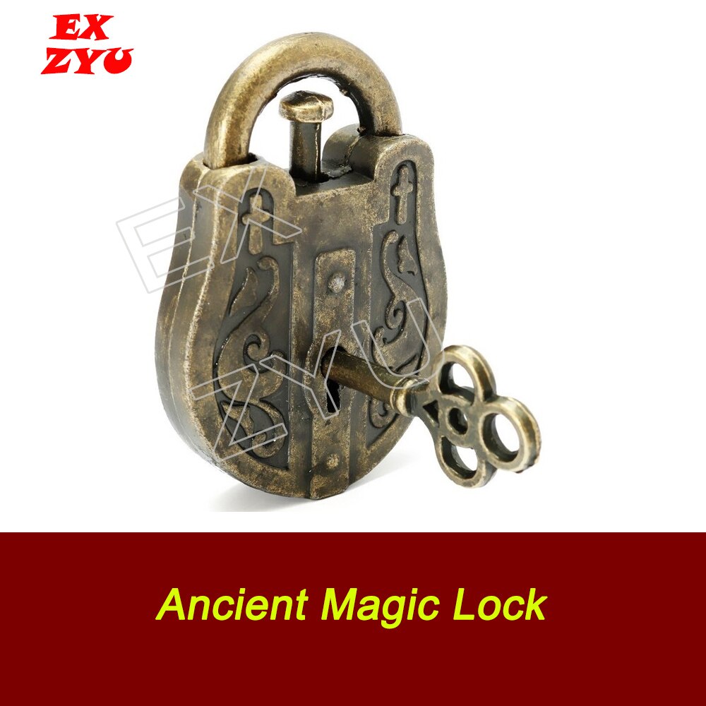 EXZYU Ancient Magic Lock Prop Real Life Escape Room Get the key and try many times to open lock Chamber Room