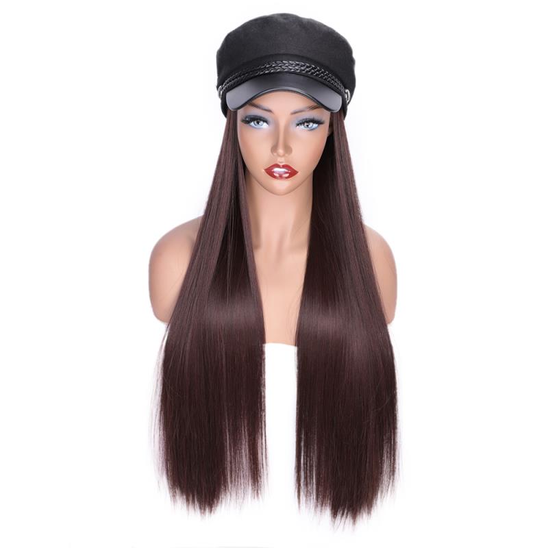 MUSES Wavy Hair Extensions with Black Navy Cap With Hair DetachableSynthetic hair integrate cap with hair for girl party: T1B/4/30