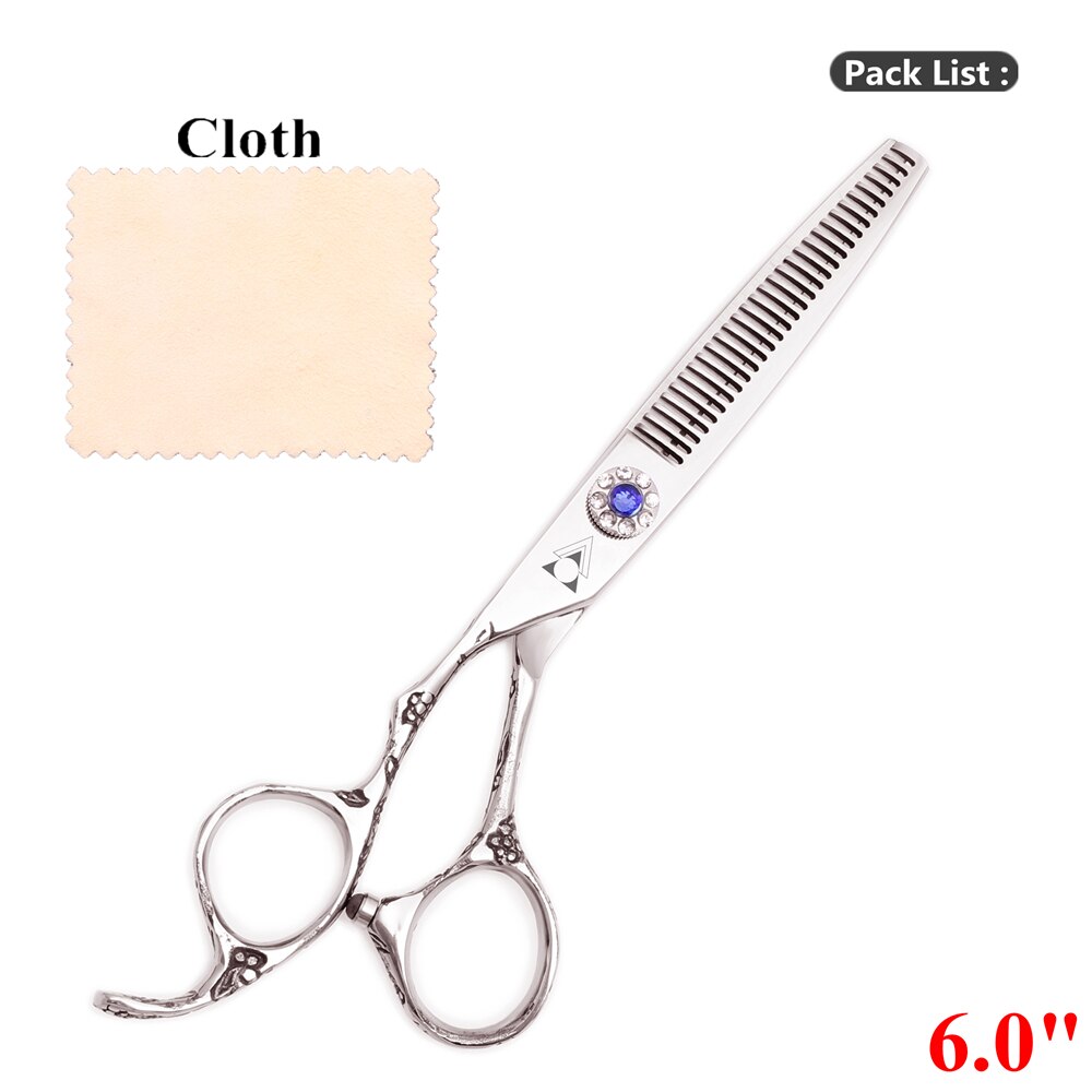 5.5 6.0 Barber Scissors Left Handed Hair Scissors 440C Japan Hairdressing Scissor Thinning Shears Hairdresser 8002#: 8002 YIN Ya 6.0