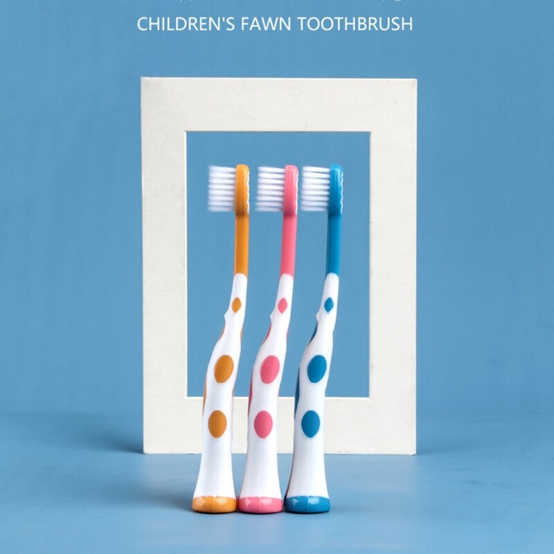 3Pcs Kinderen Tandenborstel Cartoon Fijne Zachte Haren Orale Cleaningtoothbrushs Cuit Giraffe Type