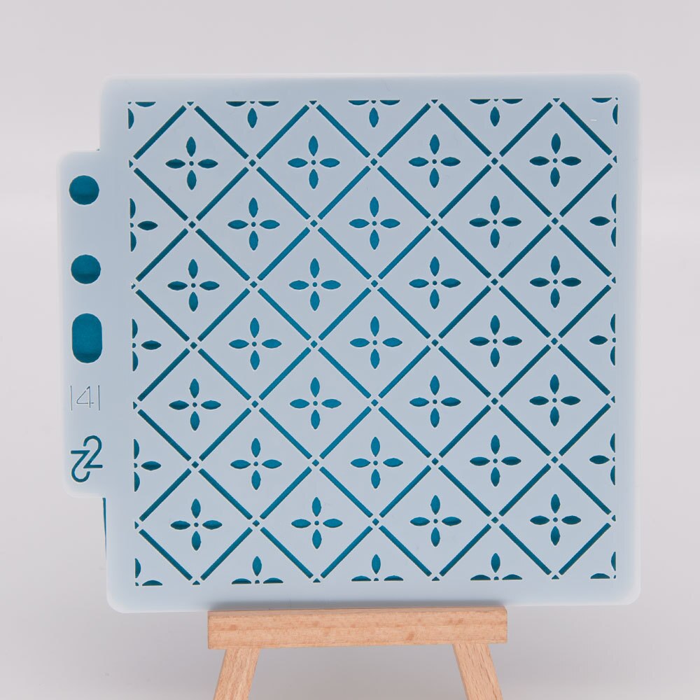 14.1cmx13cm Reusable Plastic Mandala Stencils Painting Templates for Painting DIY Art Projects(Four-leaf Clover) S141