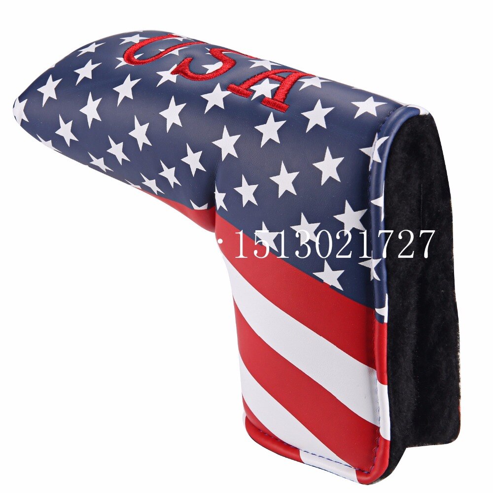 1pc usa amerikanske stjerner og striber farverige golf putter cover headcover til blade golf putter golf head cover
