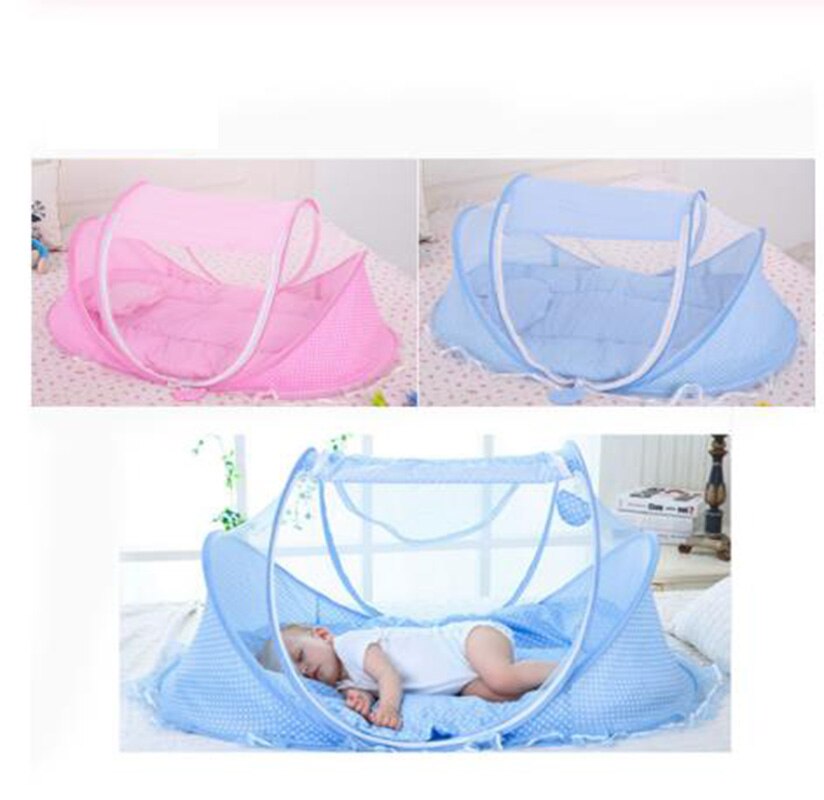 Berceau Portable pliant d&#39;été rouge pour bébé, tapis anti-moustiques, matelas pour bébé