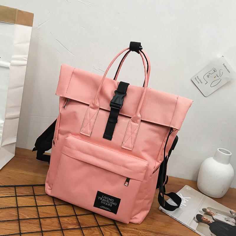 Rygsæk kvinder rygsæk laptop kvindelig rejse skuldertasker rygsæk mochilas kvindelig mumie taske feminina tasker: Lyserød