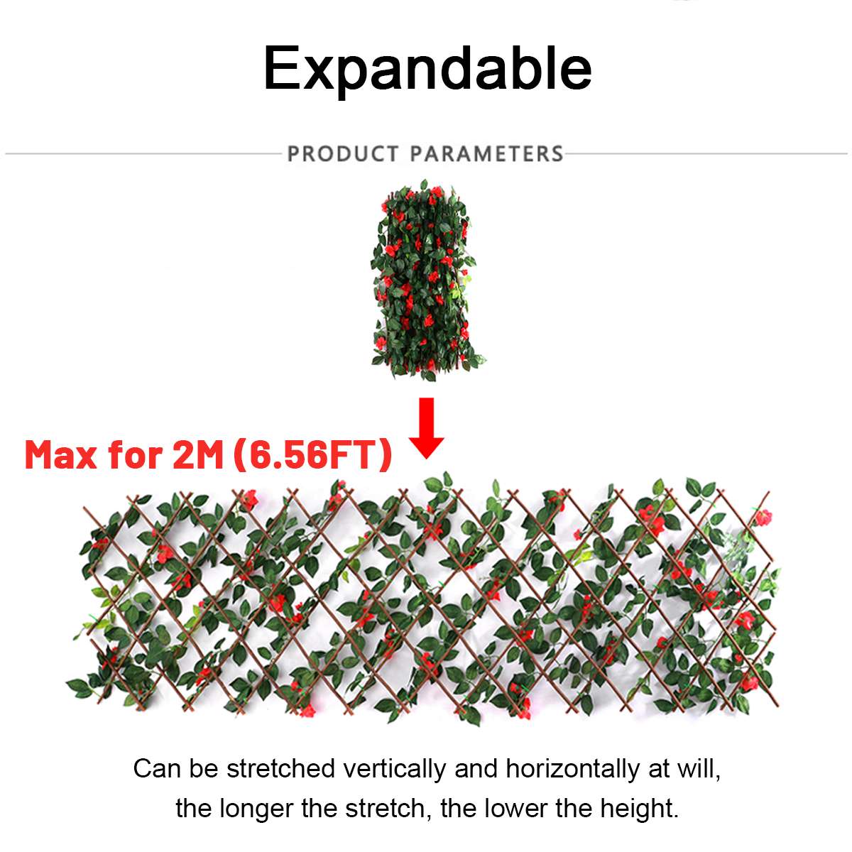 70cm Artificial Floral Plant Fence UV Protected Privacy Screen Outdoor Indoor Use Garden Fence Backyard Home Decor Greenery Wall