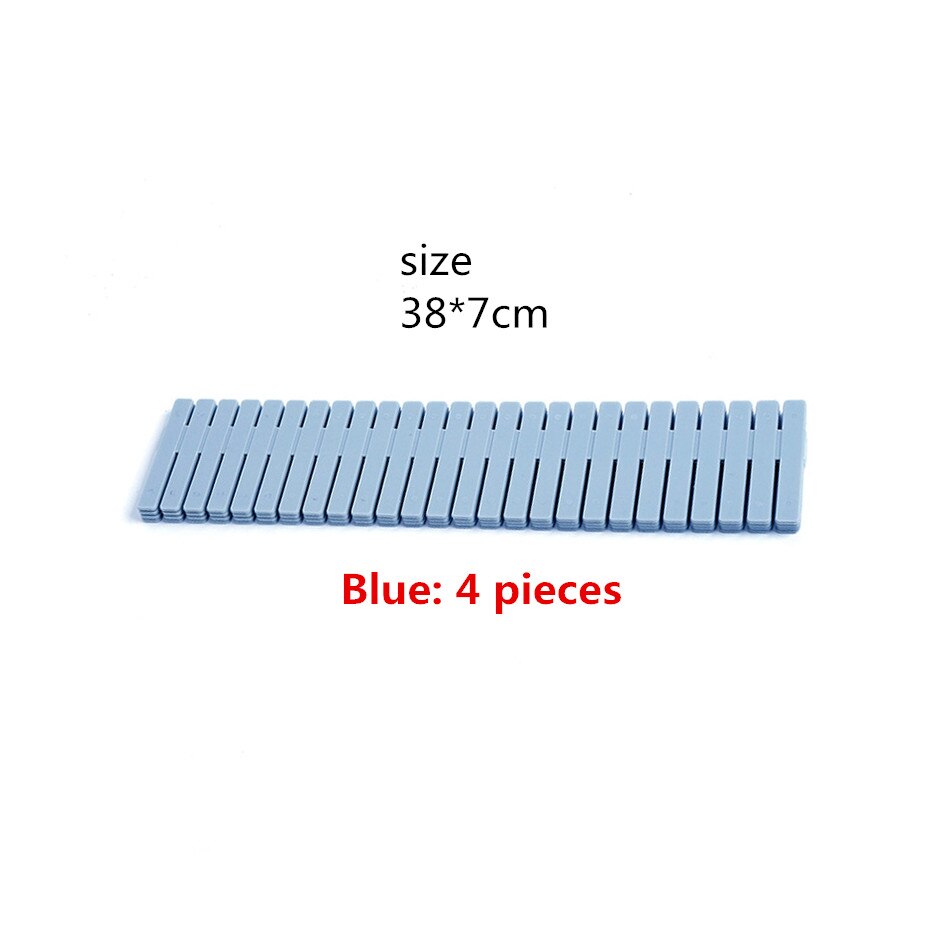 Verstelbare Plastic Lade Divider Diy Opslag Planken Huishoudelijke Gratis Combinatie Partitie Boord Ruimtebesparend Divisie Gereedschappen: Blue 4 PCS