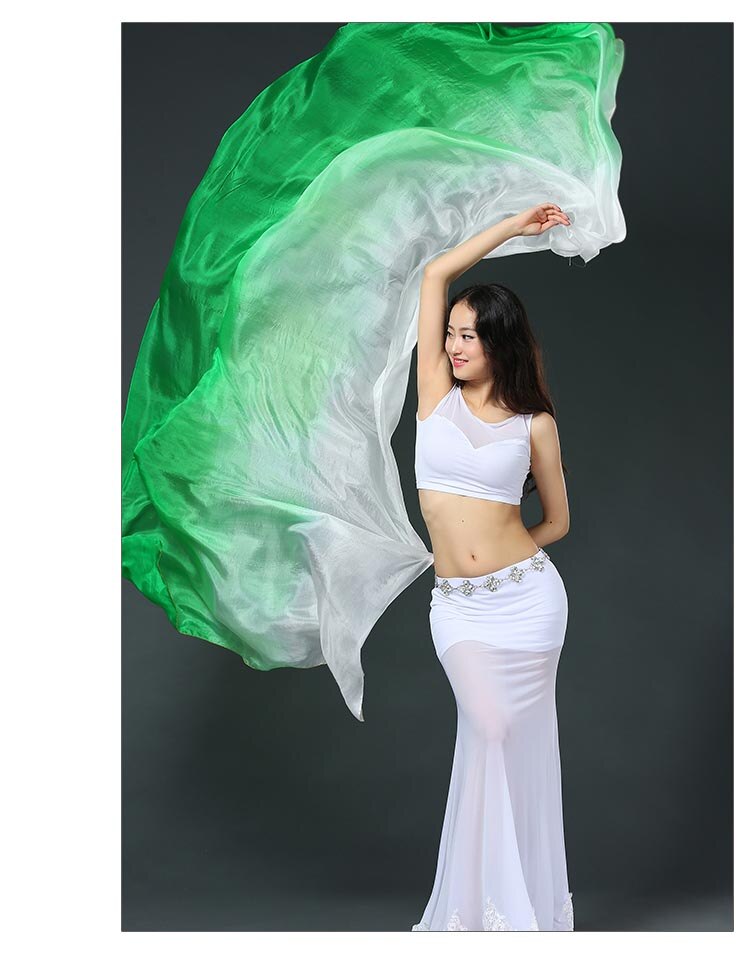 SJ005-velo de danza del vientre para mujer, de seda de tamaño de 260x114cm, velos de baile profesionales para mujer, accesorios para actuación en escenario, SJ005: SJ005B