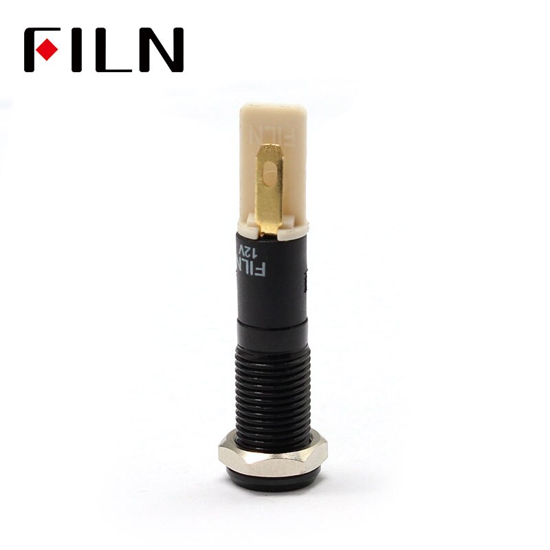 Filn 8mm bil instrumentbræt kranium tag led rød gul hvid blå grøn 12v led indikator lys med lodde fod