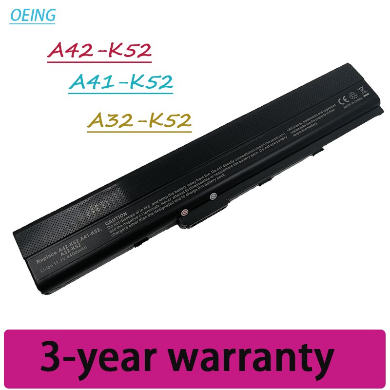 OEING A32-K52 Laptpo Battery for ASUS A52 A52J A52F A52JB A52JK A52JR K42 K42F K42J K42JK K52F K52J A31-K52 A41-K52 A42-K52