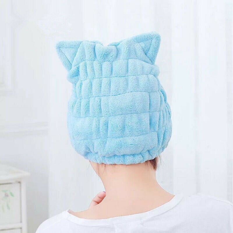 Niedliche Magie Schnelltrocknendes Haartuch Mütze Wickelhut Turban Duschbad DE