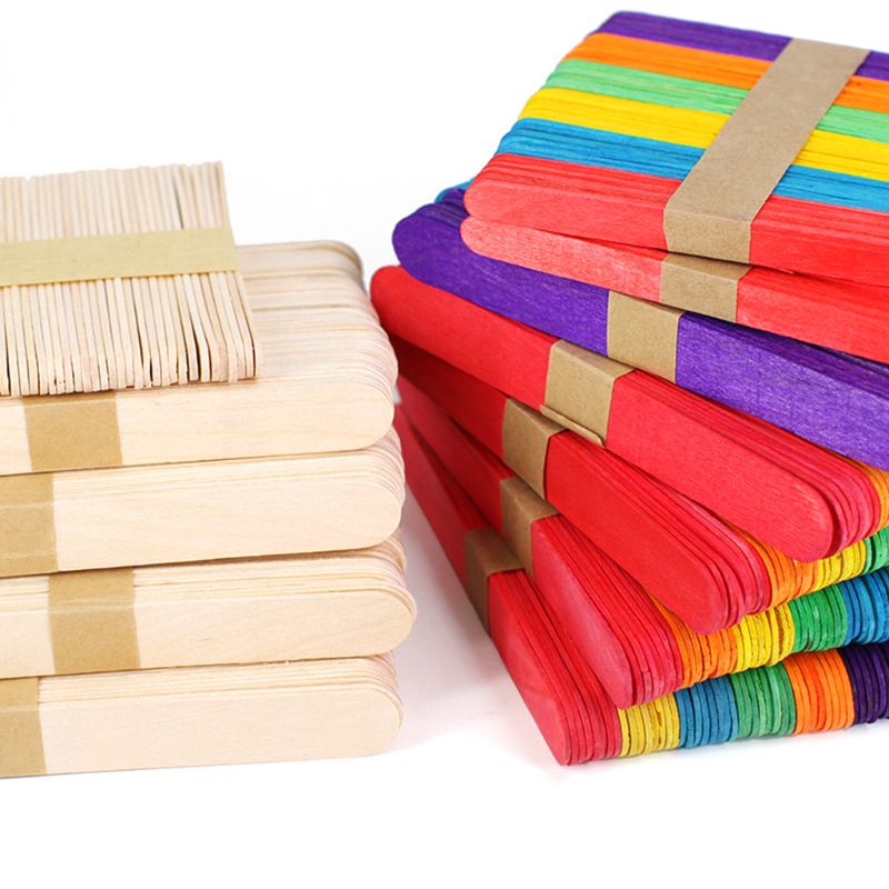 200pcs/lot Wood Popsicle Stick Disposable Handmade Ice Cream Stick DIY Material 964C