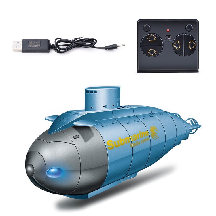 2.4G Draadloze Zes Manier Afstandsbediening Submarine Elektrische Afstandsbediening Speelgoed Model Rc Boten Speelgoed Voor Jongens: Blauw