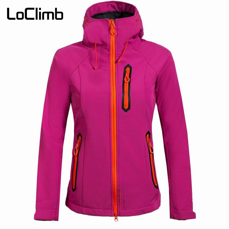 LoClimb Female Softshell Hiking Jacket Women Spring Windproof Waterproof Coat For Outdoor Sport Trekking Cycling Travel,AW075