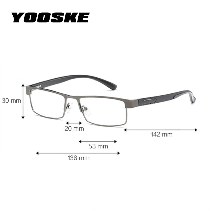 YOOSKE lentes no esféricos gafas de lectura hombres aleación de titanio presbicia gafas con dioptrías hipercopia gafas de prescripción