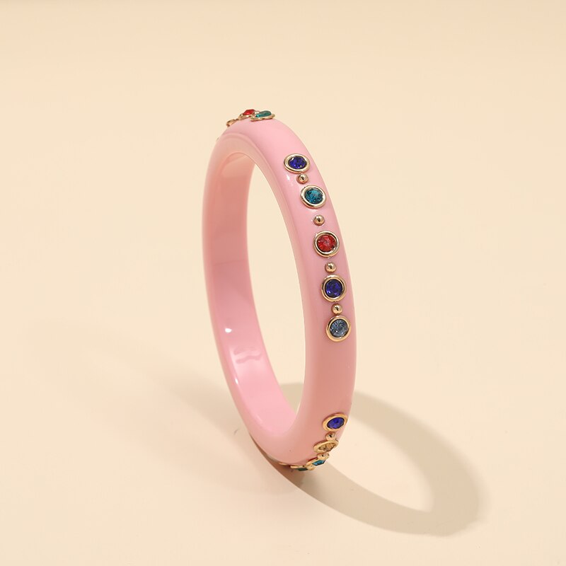 Braccialetti alla moda in cristallo acrilico Desginer braccialetti per ragazze gioielli indiani adolescenti accessori per braccialetti da donna in resina dura vintage: KB207-4