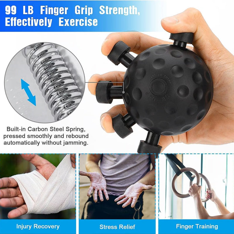 Fortalecedor de mano para dedo de gimnasio, agarre de resistencia ajustable, bolas de mano, ejercitador de pinza para entrenamiento de escalada de fuerza del antebrazo