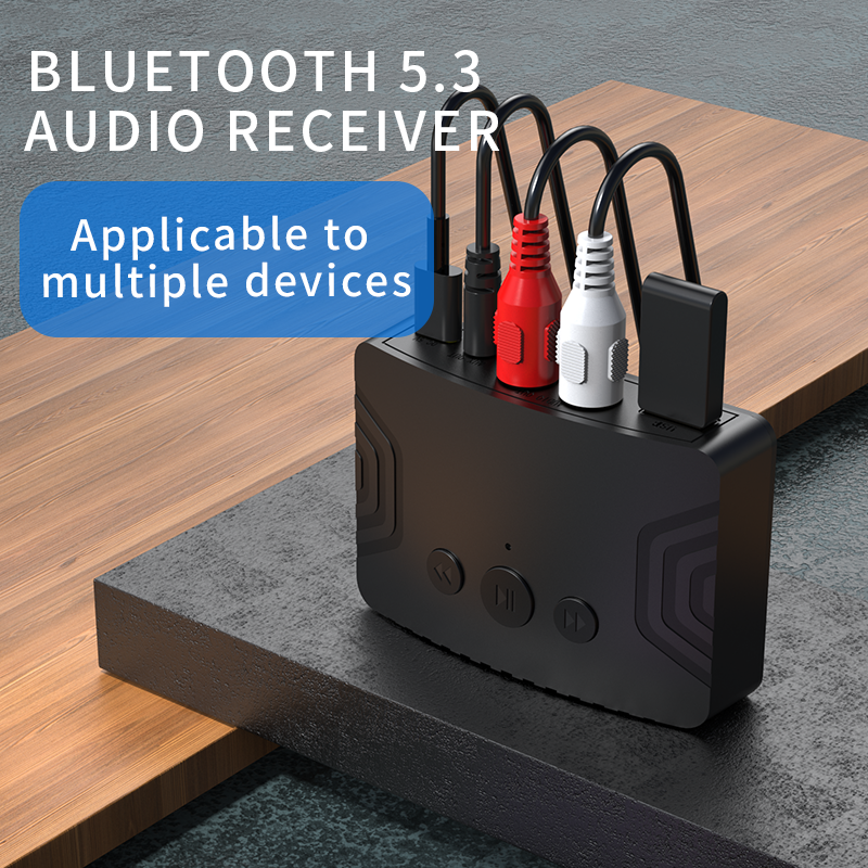 Receptor de Audio Bluetooth 5,3, adaptador inalámbrico de música estéreo USB AUX RCA de 3,5mm, compatible con reproducción de disco en U para Kit de coche, amplificador de altavoz