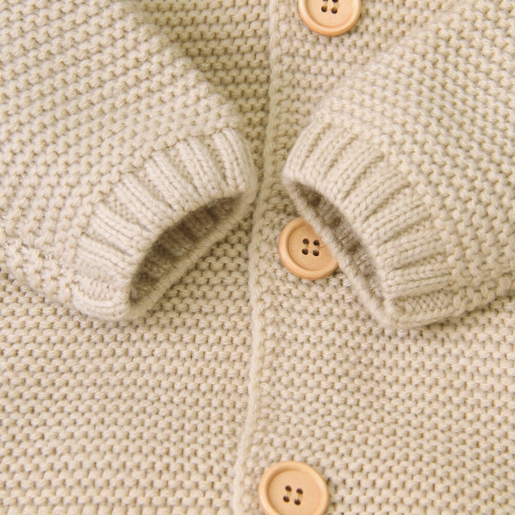 3 Kleuren Kids Meisje Jongen Warme Kleding Gebreide Lange Mouwen Hoodie Romper Totale Outfits