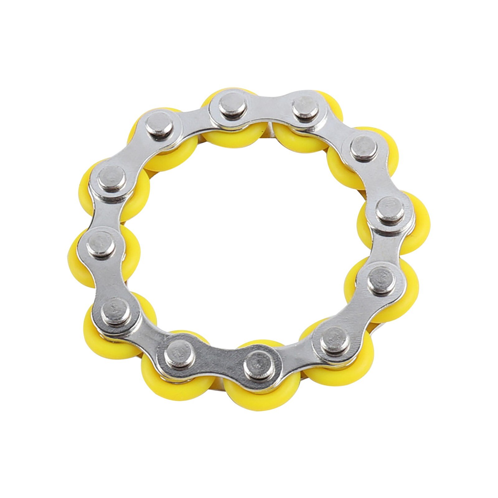 Bicycle Chain Buckle Key Ring Finger Toy Fidget Roller Bicycle Chain Stress Relief Toys Autism Stress And Anxiety Relief Toys: Yellow 