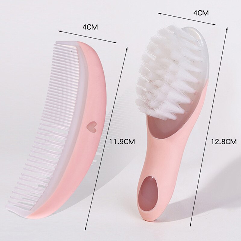 Bebé suave peine cepillo para bebé recién nacido y el cuero cabelludo Fetal cuidado del cabello suministros 2 unids/set