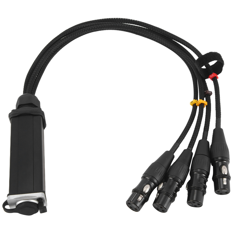 Cabo blindado cat b50b-rj45 de 5 canais com conectores xlr fêmea de 3- pinos para receptor de múltiplas redes  to 4 ideal para estúdios de palco.