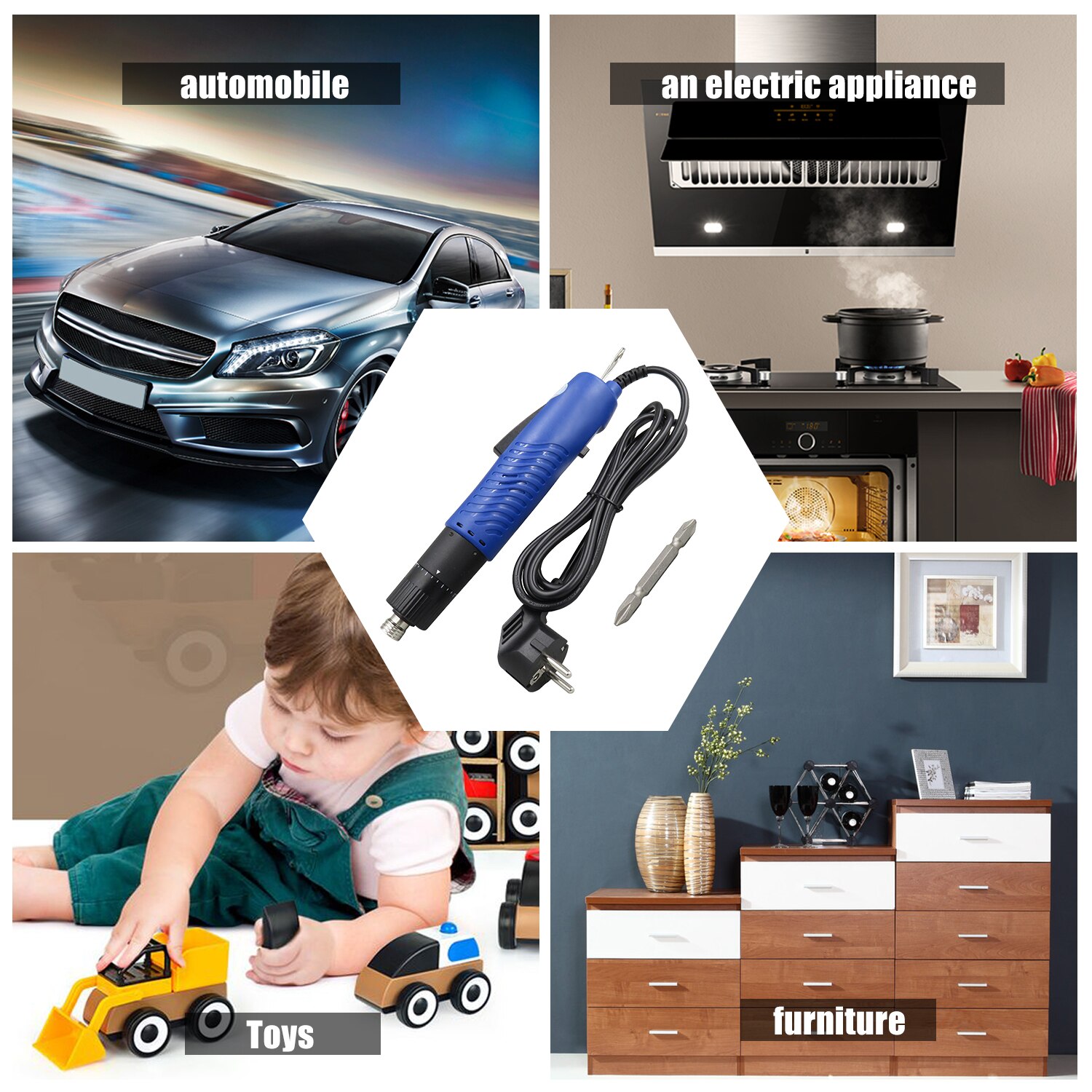 KKMOON Handheld AC 220V Elektrische Schraubendreher Einstellbare Drehmoment 1/4-in Schraube bisschen Elektrische Schraube Fahrer Durchmesser Reparatur Werkzeug