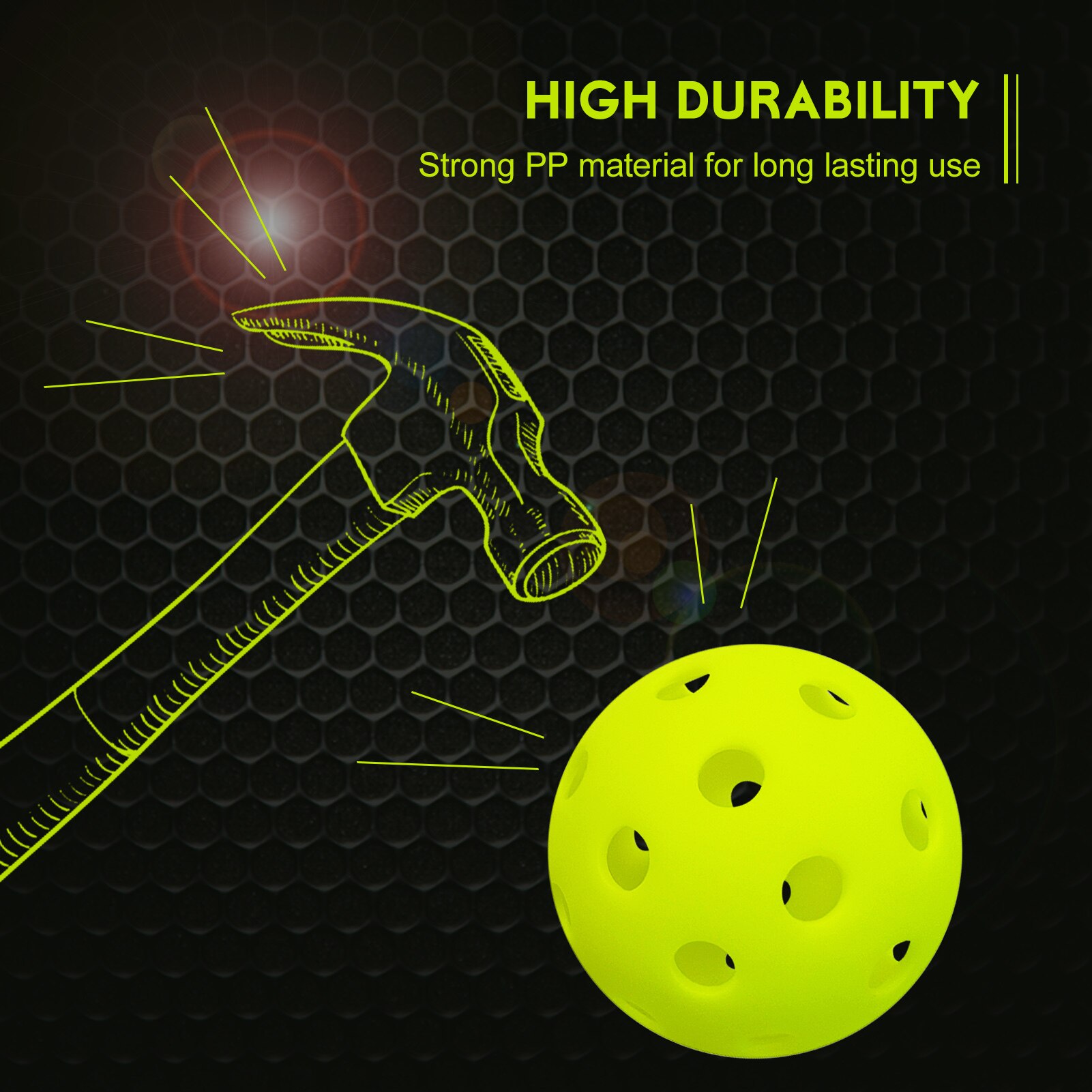12 Packs 40 Holes Outdoor Pickleball Balls for Outdoor Courts Golf Balls Supplies