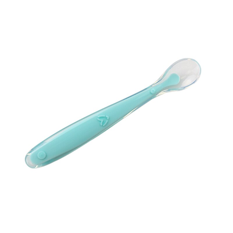 Baby Soft Silicone Spoon Candy Color Temperature Sensing Spoon Children Food Baby Feeding Tools: 5