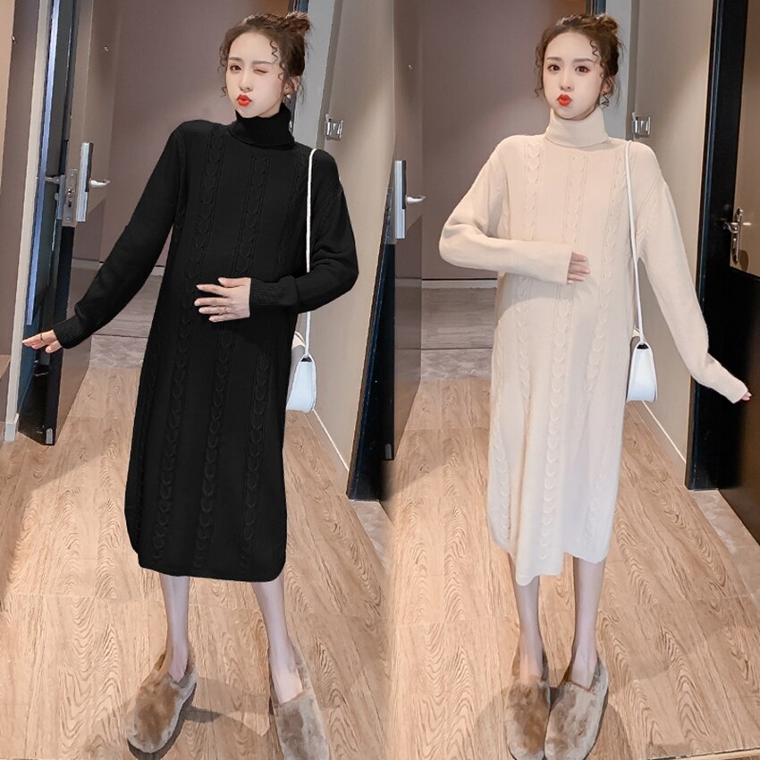Pull à col roulé épais pour femme enceinte | , pull tricoté, coréenne, col roulé, automne hiver