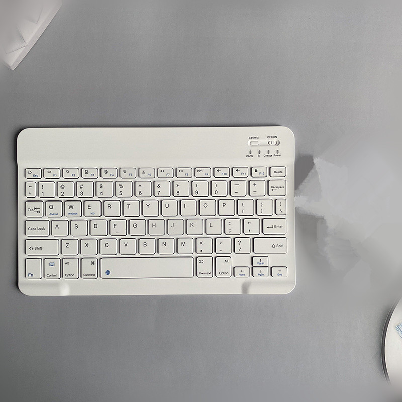 10 Inch Tablet Draadloos Toetsenbord Voor Samsung Xiaomi Huawei Teclado Bluetooth-Compatibel Toetsenbord Muis Voor Ios Android Windows: Key White
