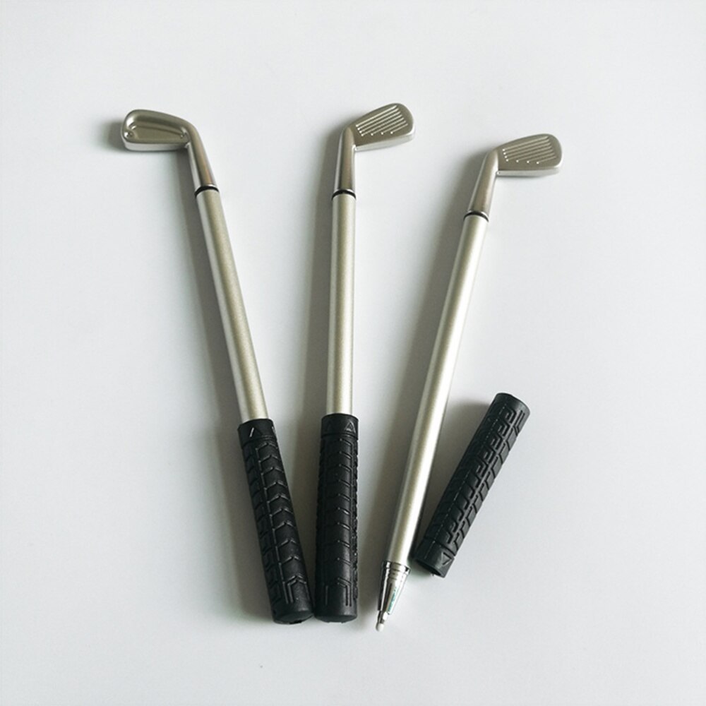 6 Pcs Desktop Mini Club Pen Metal Club Kit Decorative Pen Table Game Props Desk Stationery Ballpoint with Core (Black, Blue Core