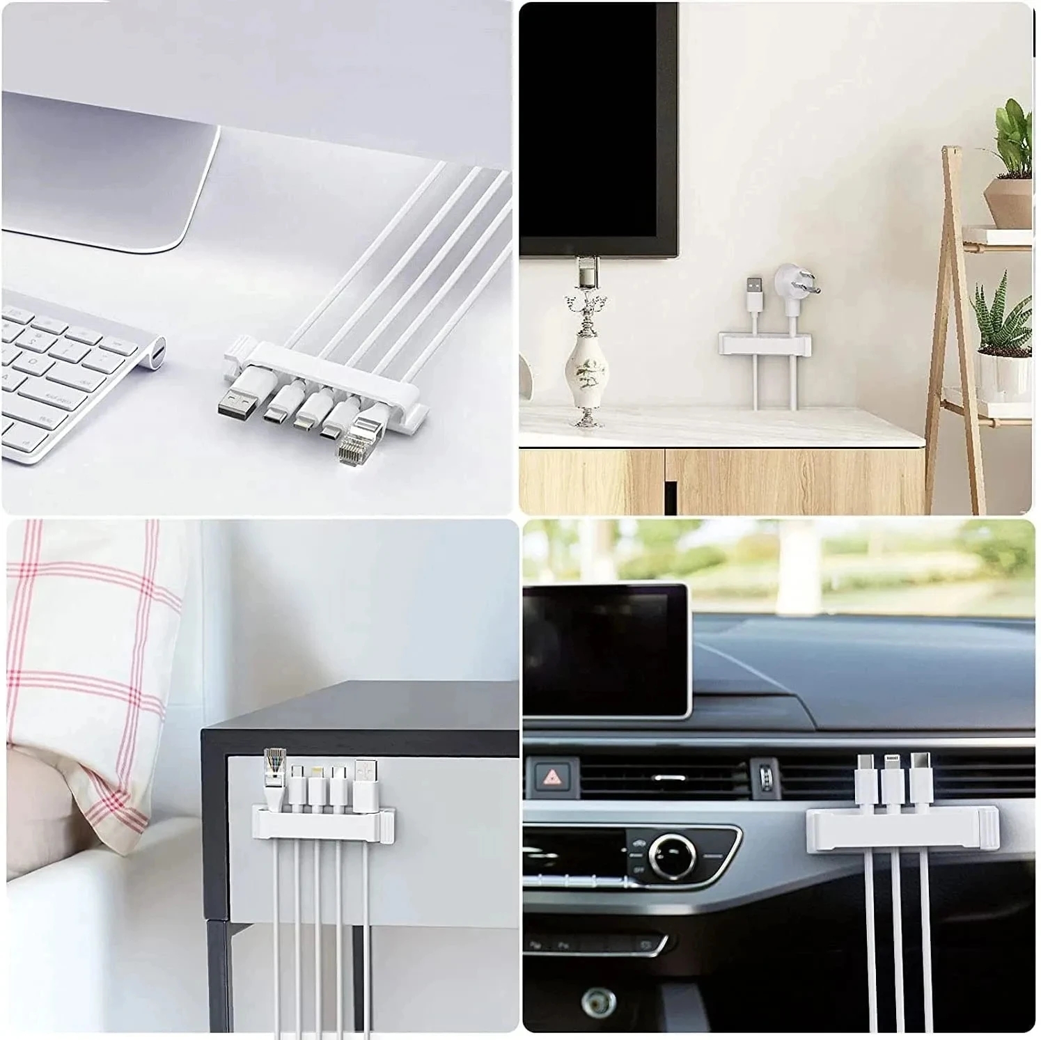 Organizador de cables autoadhesivo, brida para cables, abrazadera para cables, soporte, gestión de abrazaderas, gestión de datos GPS para coche, administrador enrollador de cables decorativo