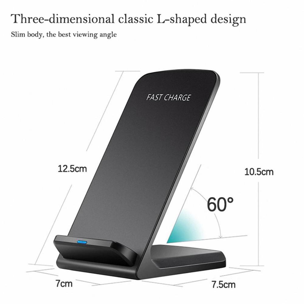 Qi draadloze oplader snel opladen voor iphone 11 8 x xr, xs max, samsung galaxy  s8 s9 s10  s10e note 9 10 standaardhouder