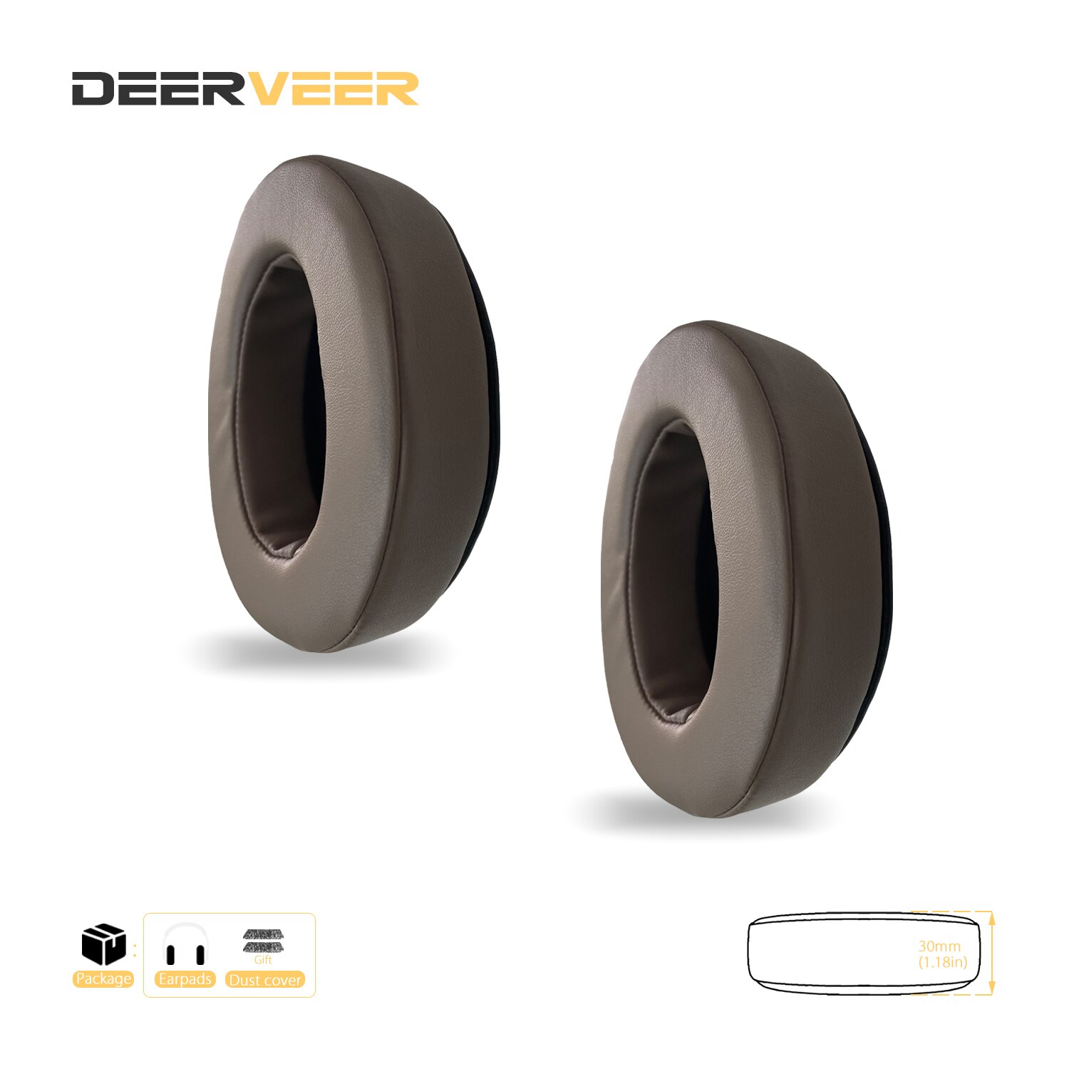 DEERVEER – oreillettes de remplacement pour écouteurs Roccat ElO 7.1 AIR, ELO 7.1 USB, ELO X stéréo, coussinets en mousse à mémoire de forme épais