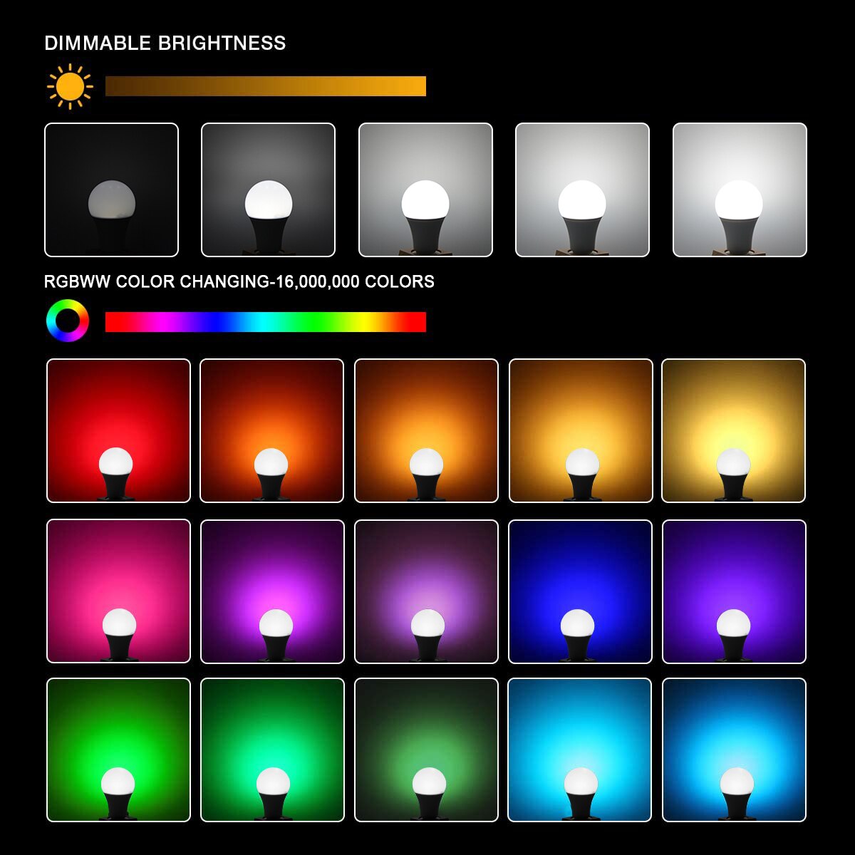 Bombilla LED inteligente Tuya Smart Life/Homekit, E14, GU10, E27, RGBW, funciona con Siri, Alexa y Google Home