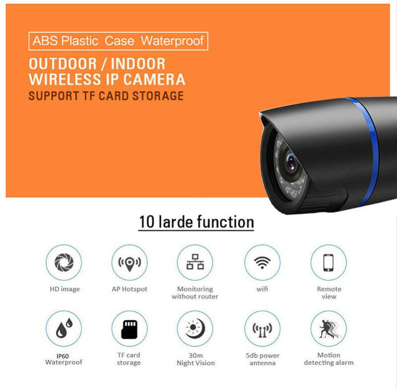 Draadloze 1080 P/720 P HD WIFI IP Network Camera CCTV Outdoor Beveiliging IR Night LI