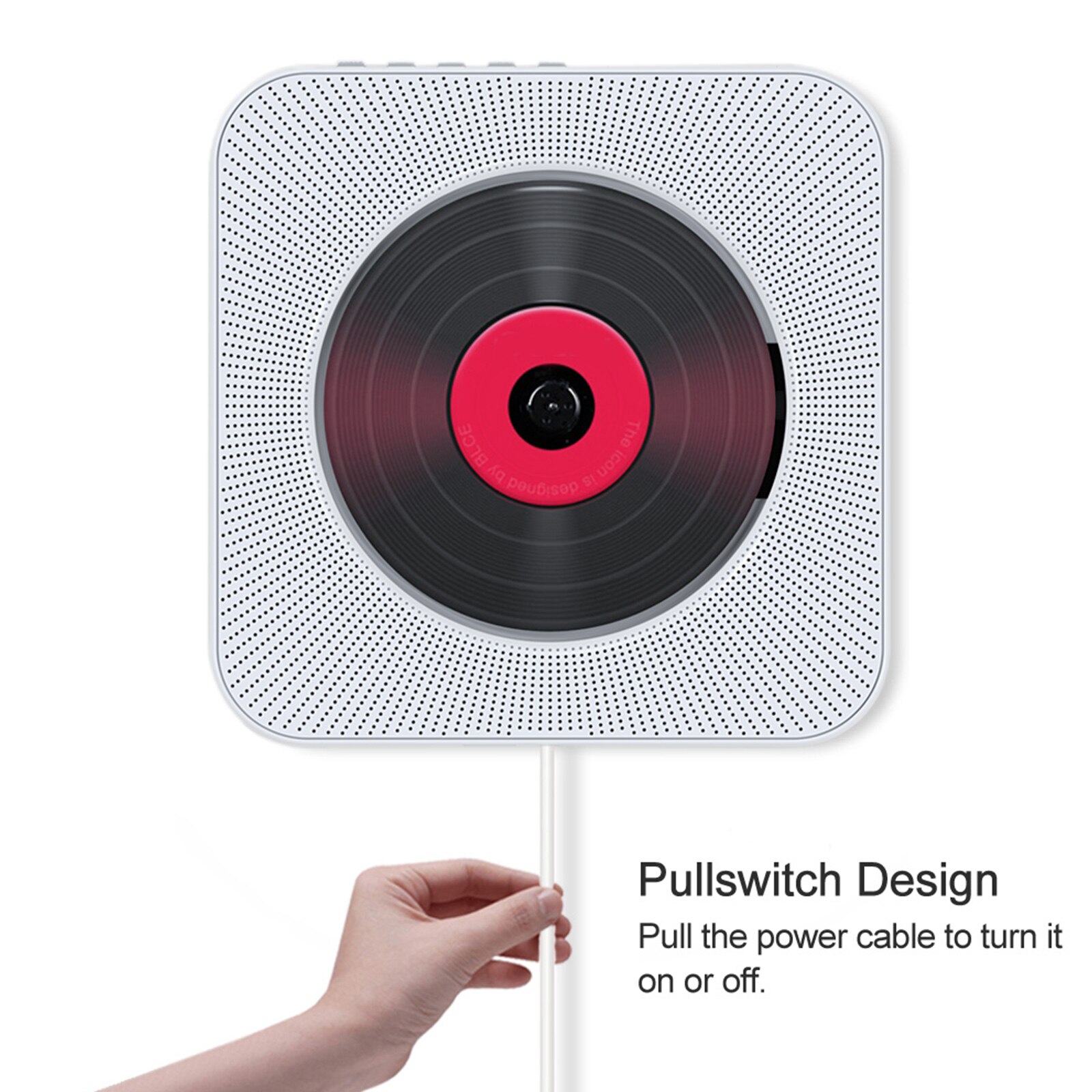 Wall Mounted CD Player Surround Sound FM Radio Bluetooth USB MP3 Disk Portable Music Player Remote Control Home Stereo Speaker