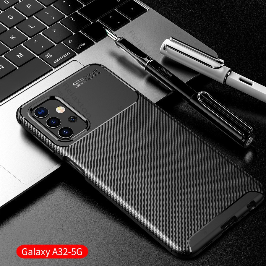 Caso para Samsung a32 4g de fibra de carbono suave funda protectora para samsung galaxy a32 32 32a para a32 SM-A325 6,5'': for samsung 74 / 1