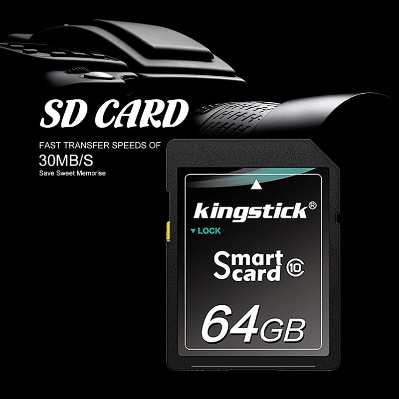 Kingstick 64Gb Geheugenkaart Sd-kaart Klasse 10 Flash Geheugenkaart Sd Flash Card Camera Geheugenkaart Camera Sd kaart